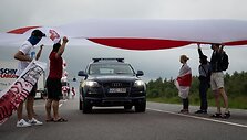 Baltarusių protestas prie Medininkų pasienio punkto