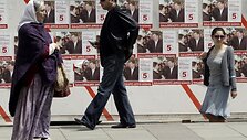 Rinkimų agitacija Tbilisio gatvėse