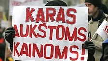 Protestas prie&scaron; auk&scaron;tas kainas