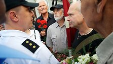 Eisenos dalyvius Rygoje sustabdė policija.