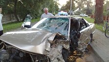 Prie&scaron; avariją &bdquo;Audi 100&ldquo;, pasak liudininkų, skriejo milžini&scaron;ku greičiu.