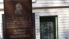 A.M.Brazausko atminimui skirta lenta Roki&scaron;kyje