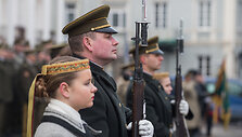 Vasario 16-osios &scaron;ventinė ceremonija prie Kra&scaron;to apsaugos ministerijos