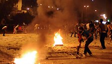 Protestuotojai prie Izraelio ambasados Kaire