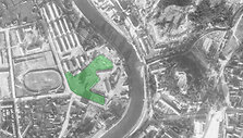 1944 metų liepos 9 dienos vokiečių žvalgybinėje aeronuotraukoje užfiksuotos senosios žydų kapinės (pažymėta žaliai) ir teritorija aplink jas.