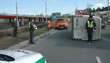 Policija matuoja avarijos vietą