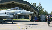 Vokietijos naikintuvai &bdquo;Eurofighter&ldquo; Aviacijos bazėje &Scaron;iauliuose