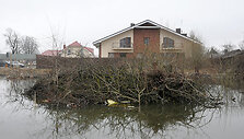 Užlieta pieva sodų bendrijoje