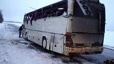 Autobusas po avarijos
