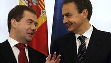 Rusijos prezidentas ir Ispanijos premjeras.