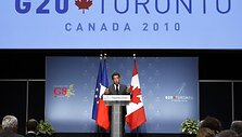 Prancūzijos prezidentas Nicolas Sarkozy G-20 susitikime Toronte