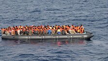Migrantus i&scaron;gelbėjo Maltos karinis jūrų laivynas.