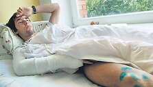 &Scaron;e&scaron;iolikmetis L.Misiūnas per avariją patyrė nemažai sužalojimų.