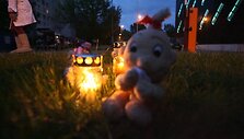 Akcijos akimirka prie Generalinės ir Vilniaus apygardos prokuratūros pastato