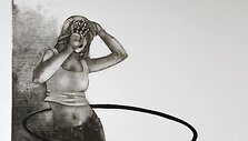 &bdquo;Nutolusi diena Hula hoop&ldquo; (akvatinta, 2011)