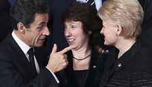 I&scaron; kairės: N.Sarkozy, C.Ashton ir D.Grybauskaitė