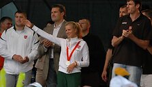 Gintarė Volungevičiūtė olimpiečių pagerbime Vilniuje, Europos aik&scaron;tėje