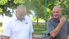 Lietuvos krep&scaron;inio rinktinės treneriai Ramūnas Butautas ir Rimas Kurtinaitis