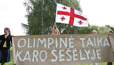 Protestas prie&scaron; Rusijos vykdomą agresiją prie&scaron; Gruziją 