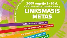Teatro &scaron;ventės &bdquo;Linksmasis metas&ldquo; plakatas
