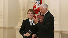 Valdas Adamkus ir Laurynas Gru&scaron;as