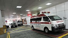 Greitosios pagalbos automobilis Singapūro ligoninėje 