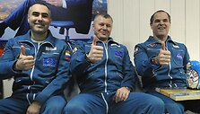 JAV astronautas Kevinas Fordas ir du Rusijos kosmonautai &ndash; Olegas Novickis bei Jevgenijus Tarelkinas