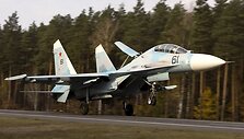 Baltarusių karinių oro pajėgų naikintuvas SU-27