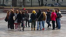 Katedros aik&scaron;tėje &ndash; &scaron;ypsenų akcija.