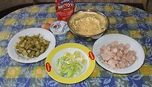 Patiekalui reikalingi produktai 