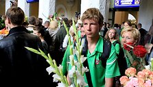 Jaunųjų atletų sutiktuvės Vilniaus oro uoste