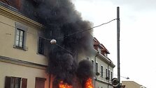Vilniuje atvira liepsna degė automobilis.