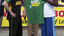 Jamaikoje princas Harry susitiko su Usainu Boltu.