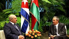 Aliaksandras Luka&scaron;enka ir Raulis Castro