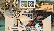 Jolanta Kyzikaitė, &bdquo;Rampa. Kalvu slėnio žaidimo aik&scaron;telė&ldquo; , 2013, dr., akrilas, 198x148