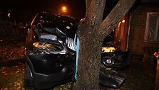 BMW trenkėsi į medį.