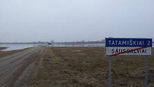 Potvynio vanduo apsėmė kelius netoli Paleičių kaimo, visai netoli Rusnės