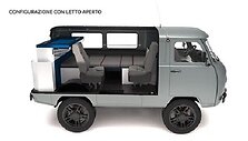 Itali&scaron;kas UAZ 452 namas ant ratų, vardu &bdquo;Matrio&scaron;ka&ldquo;