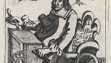 Farfflerio vežimėlis savo laiku sulaukė labai daug dėmesio, todėl ir buvo nupie&scaron;tas ne vienoje knygoje. &Scaron;is pie&scaron;inys &ndash; 1681 metų. (Wikimedia)