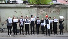 &bdquo;No theatre&ldquo;  ir Vido Bareikio protestas prie&scaron; vieną i&scaron; svarbiausių teatro festivalio &bdquo;Sirenos&ldquo; svečių