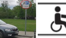 Dviprasmi&scaron;ka situacija: negaliojantis neįgaliųjų vietą žymintis ženklas