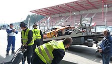 RD Signs &Scaron;iauliai komandos Lamborghini po avarijos 12 val. lenktynėse Spa Francorchamps