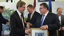 Vokietijos užsienio reikalų ministras Guido Westerwelle ir Lietuvos užsienio reikalų ministras Linas Linkevičius.