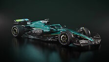 &bdquo;Aston Martin&ldquo; F1 komandos automobilis pristatymo Londone metu