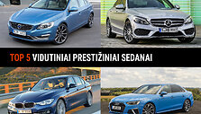 10 metų senumo vidutinės klasės prestižiniai sedanai ir universalai
