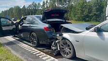 Trijų BMW avarija prie Kauno sukėlė spūstį automagistralėje A1