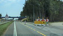 Automagistralės A1 remontas prie Elektrėnų
