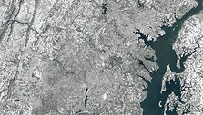 NASA nuotraukose &ndash; JAV Rytų pakrantę užgriuvusi sniego audra