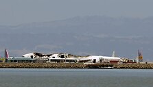San Francisko oro uoste sudužo i&scaron; Seulo skridęs lėktuvas.
