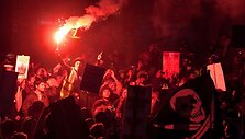 Studentų protesto akcija virto riau&scaron;ėmis.